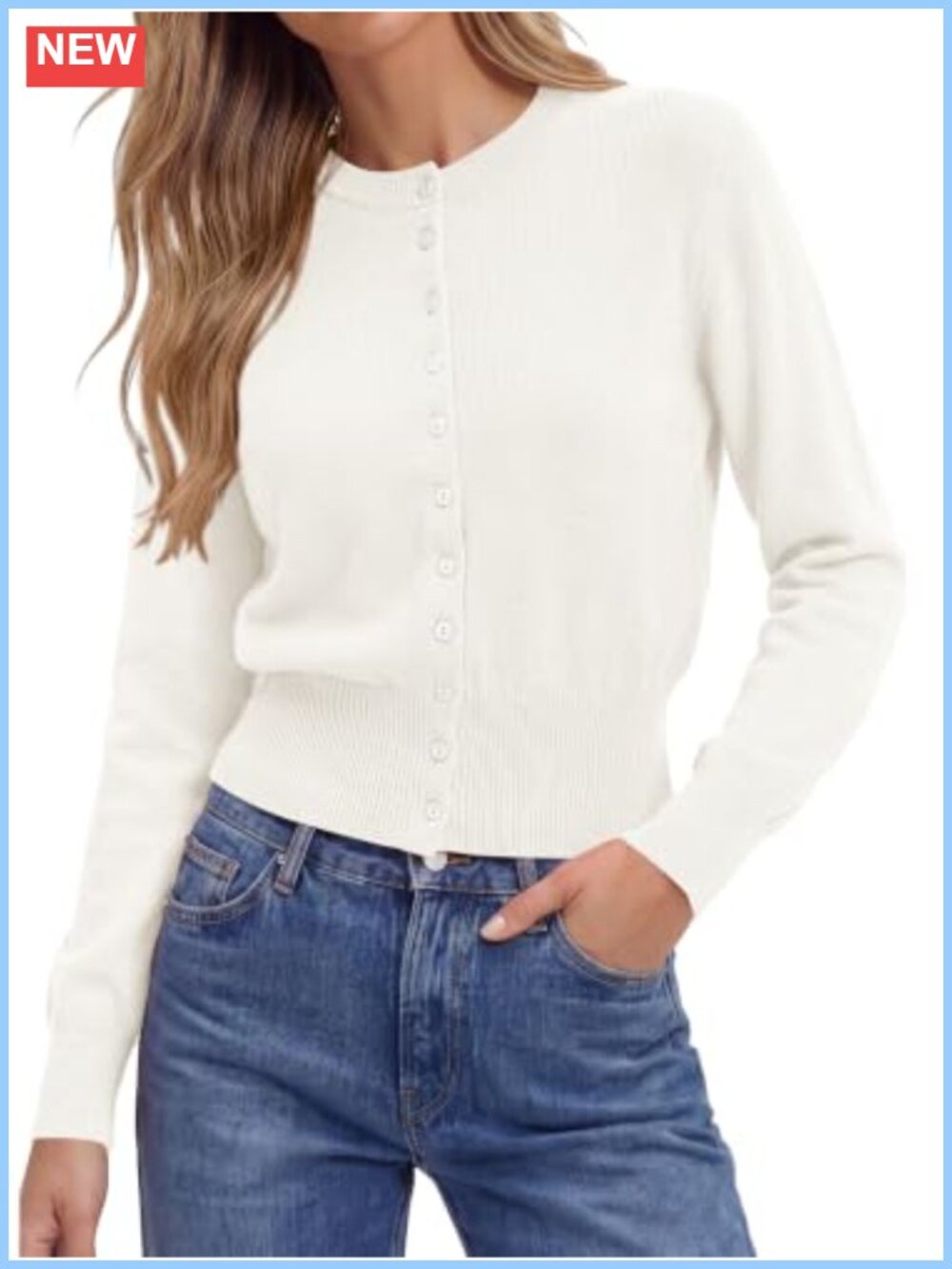 Women's Lightweight Button Down Cardigan Sweater Viscose Blend Cropped
